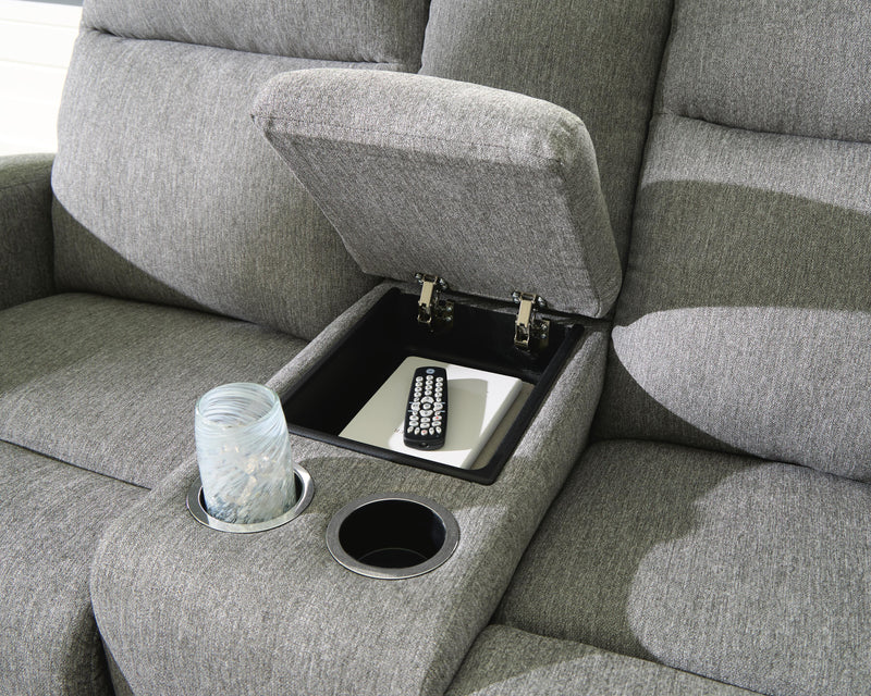 Gauntlet Sterling Reclining Loveseat with Console - PC4220494