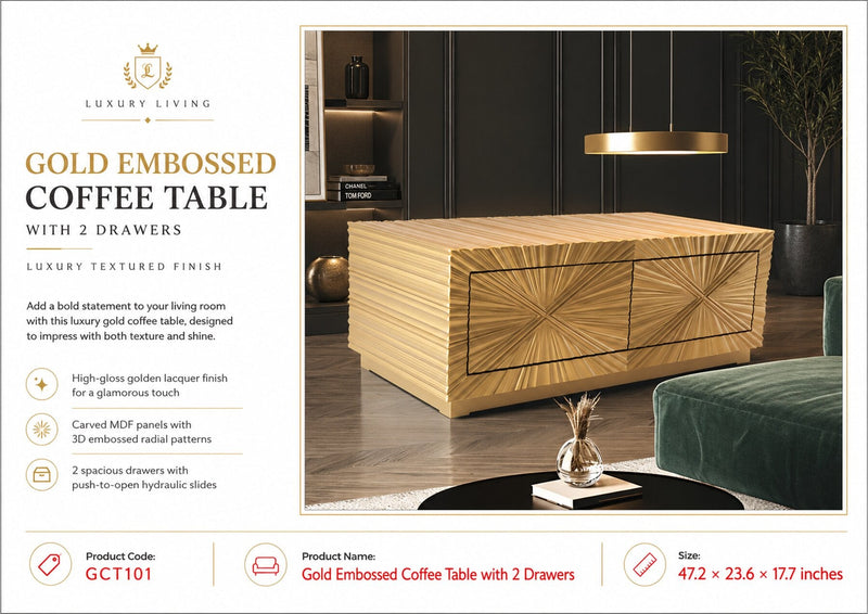 GCT101 GOLDEN LEAF COFFEE TABLE - 210000007816