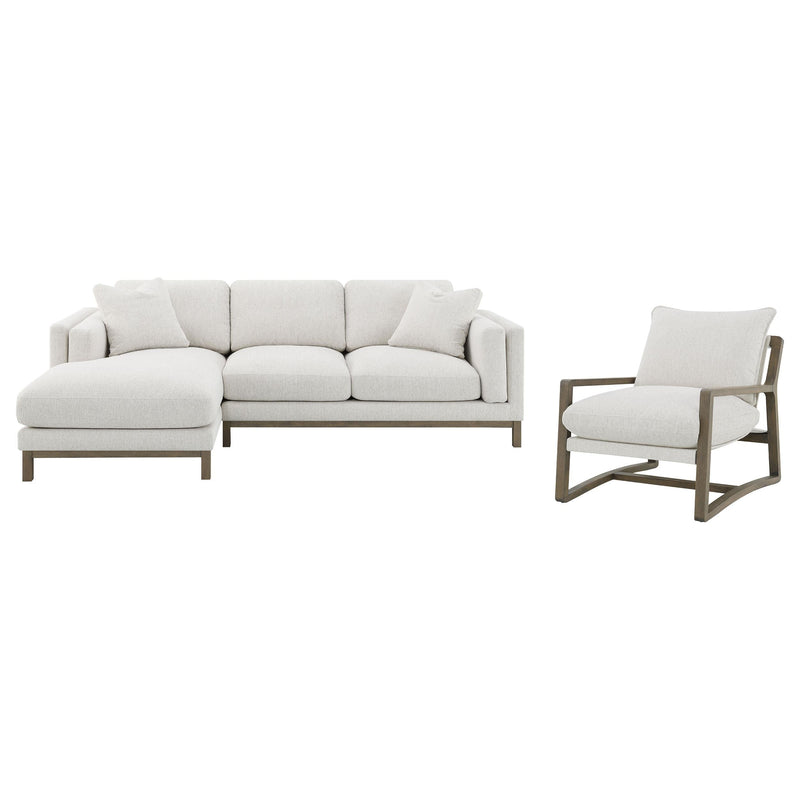 Geneva Boucle Upholstered Sectional Chaise Sofa Sand - 551777