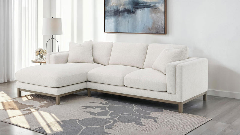 Geneva Boucle Upholstered Sectional Chaise Sofa Sand - 551777