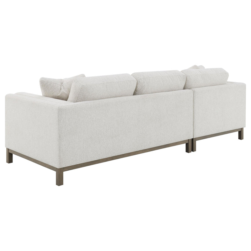 Geneva Boucle Upholstered Sectional Chaise Sofa Sand - 551777