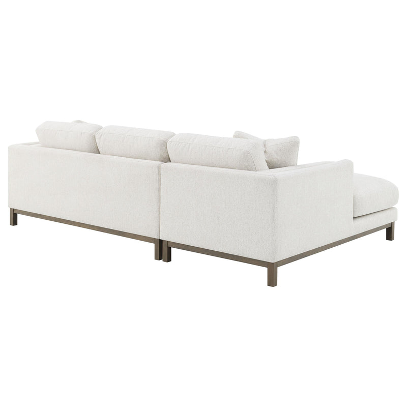 Geneva Boucle Upholstered Sectional Chaise Sofa Sand - 551777