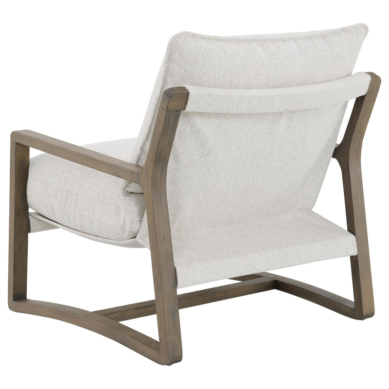 Geneva Boucle Upholstered Wood Arm Accent Chair Sand - 907509