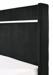 Gennro Black Corduroy Queen Upholstered Panel Bed - DMV FurnitureQueen Bed