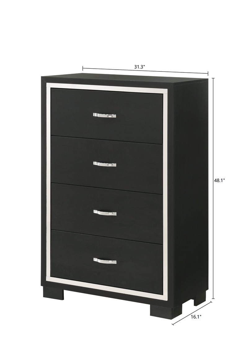 Gennro Black Corduroy Upholstered Panel Bedroom Set - DMV FurnitureBedroom Set