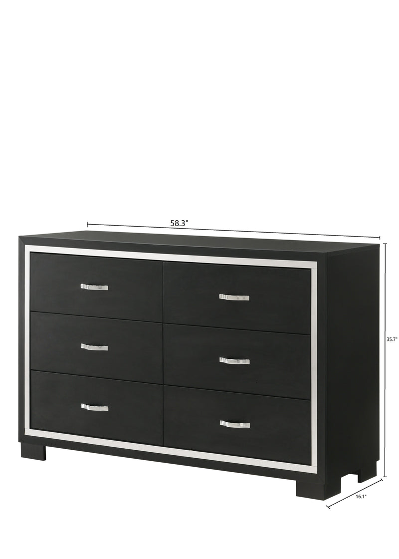 Gennro Black Corduroy Upholstered Panel Bedroom Set - DMV FurnitureBedroom Set