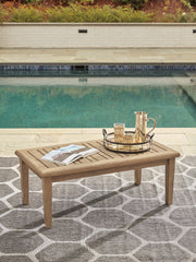 Gerianne Outdoor Coffee Table with 2 End Tables in Grayish Brown - PKG008818