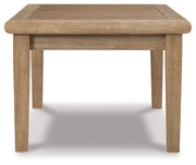 Gerianne Outdoor Coffee Table with 2 End Tables in Grayish Brown - PKG008818