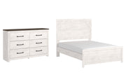 Gerridan Full Panel Bed with Dresser in White/Gray from Ashley - DMV Furniture