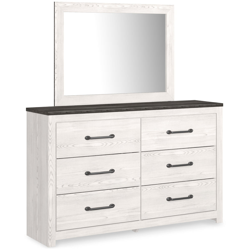 Gerridan Full Panel Bed with Mirrored Dresser and Chest in White/Gray from Ashley - DMV Furniture