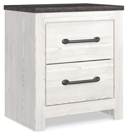 Gerridan Queen Panel Bed with 2 Nightstands in White/Gray - PKG019123