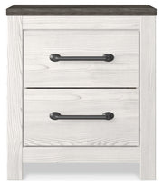 Gerridan Queen Panel Bed with 2 Nightstands in White/Gray - PKG019123
