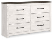 Gerridan Queen Panel Bed with Dresser in White/Gray - PKG009364