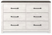 Gerridan White/Gray King Panel Bed, Dresser and 2 Nightstands - B1190B32