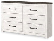 Gerridan White/Gray King Panel Bed, Dresser and 2 Nightstands - B1190B32