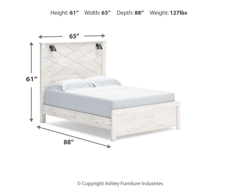 Gerridan White/Gray Queen Panel Bed, Dresser, Chest and Nightstand - B1190B26