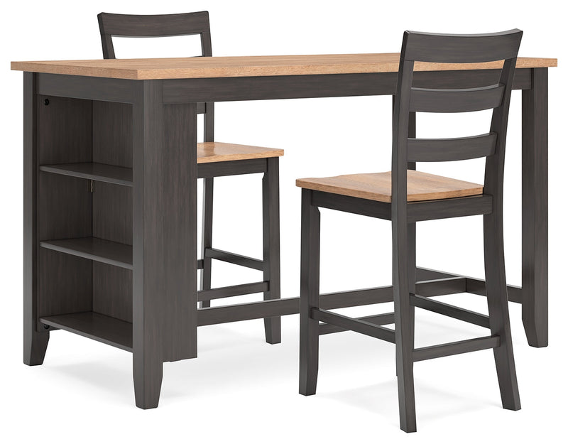 Gesthaven Counter Height Dining Table and 2 Barstools in Natural/Brown - PKG019454