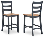 Gesthaven Natural/Blue Counter Height Barstool (Set of 2) - D399-124X2