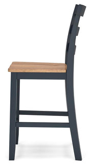 Gesthaven Natural/Blue Counter Height Barstool (Set of 2) - D399-124X2