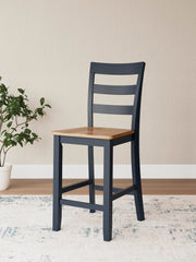 Gesthaven Natural/Blue Counter Height Barstool (Set of 2) - D399-124X2