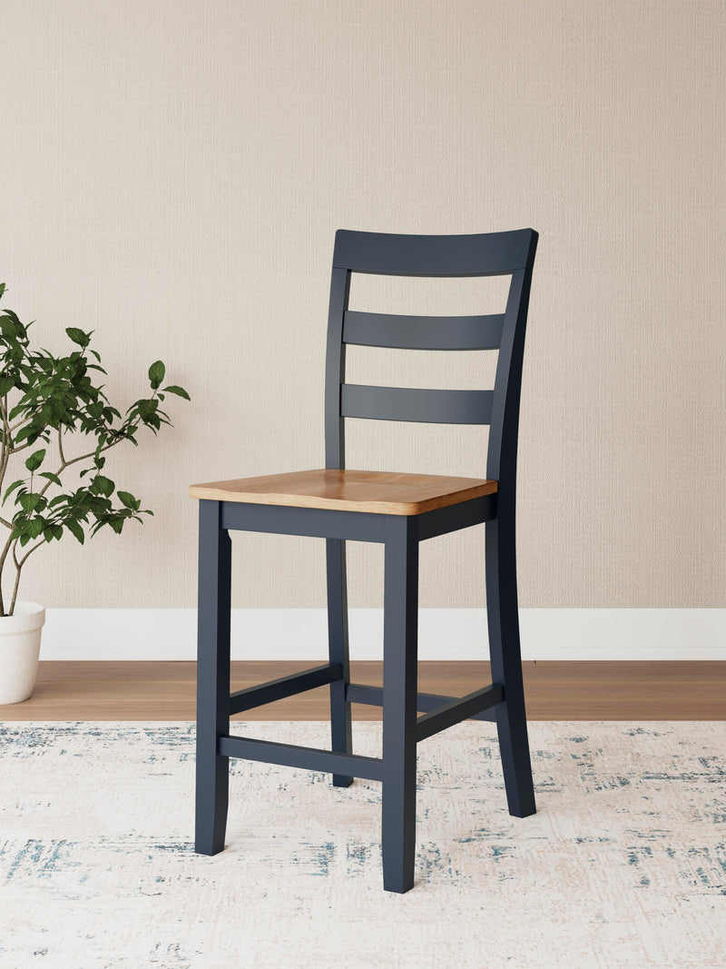 Gesthaven Natural/Blue Counter Height Barstool (Set of 2) - D399-124X2