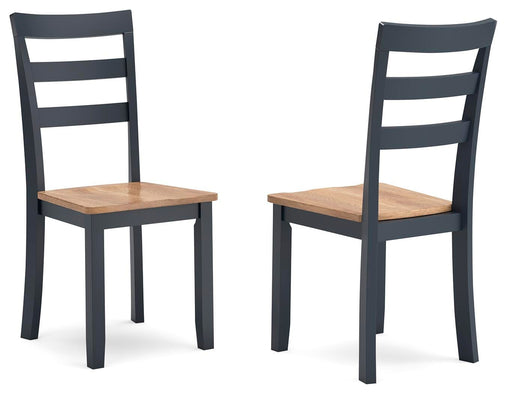 Gesthaven Natural/Blue Dining Chair (Set of 2) - D399-01X2