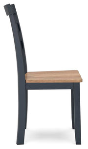 Gesthaven Natural/Blue Dining Chair (Set of 2) - D399-01X2