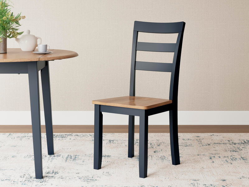 Gesthaven Natural/Blue Dining Chair (Set of 2) - D399-01X2