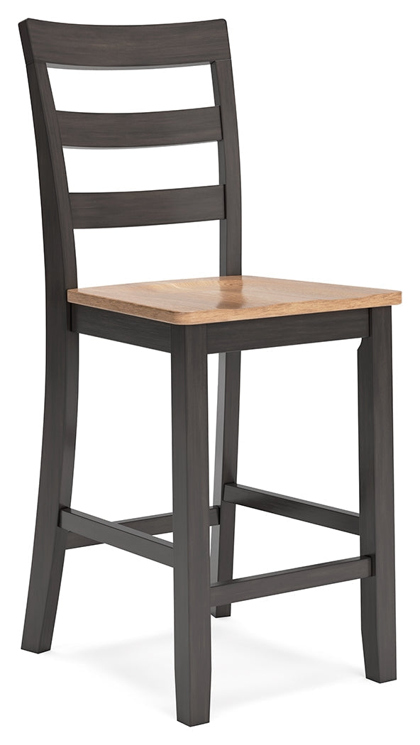 Gesthaven Natural/Brown Counter Height Barstool, Set of 2 - D396-124