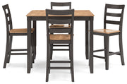 Gesthaven Natural/Brown Counter Height Dining Table and 4 Barstools (Set of 5) - D396-223