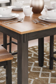 Gesthaven Natural/Brown Counter Height Dining Table and 4 Barstools (Set of 5) - D396-223