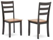 Gesthaven Natural/Brown Dining Chair, Set of 2 - D396-01