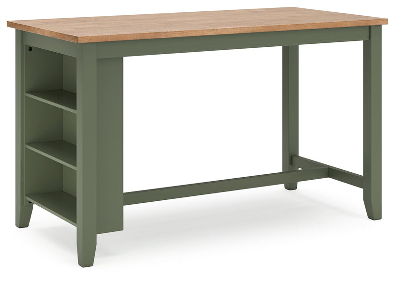 Gesthaven Natural/Green Counter Height Dining Table - D401-13