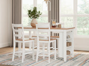 Gesthaven Natural/White Counter Height Barstool, Set of 2 - D398-124