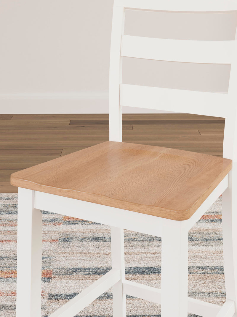 Gesthaven Natural/White Counter Height Barstool (Set of 2) - D398-124X2