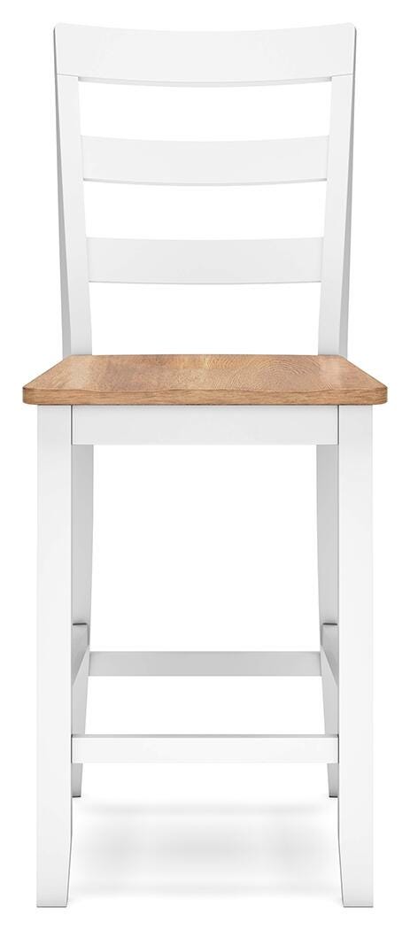 Gesthaven Natural/White Counter Height Barstool (Set of 2) - D398-124X2