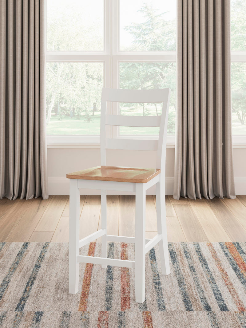 Gesthaven Natural/White Counter Height Barstool (Set of 2) - D398-124X2