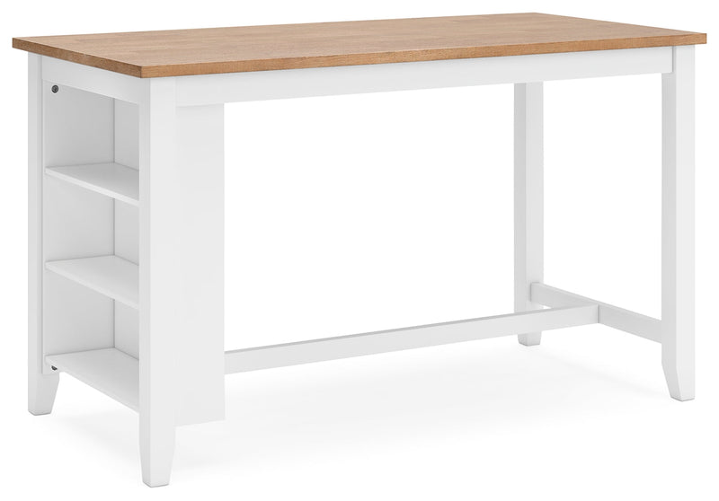 Gesthaven Natural/White Counter Height Dining Table - D398-13