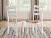 Gesthaven Natural/White Dining Chair (Set of 2) - D398-01X2