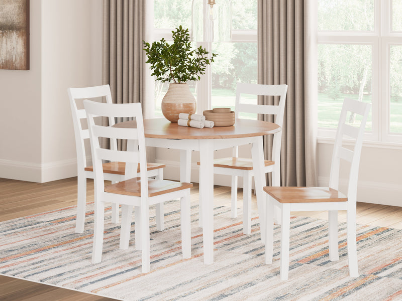 Gesthaven Natural/White Dining Drop Leaf Table - D398-15