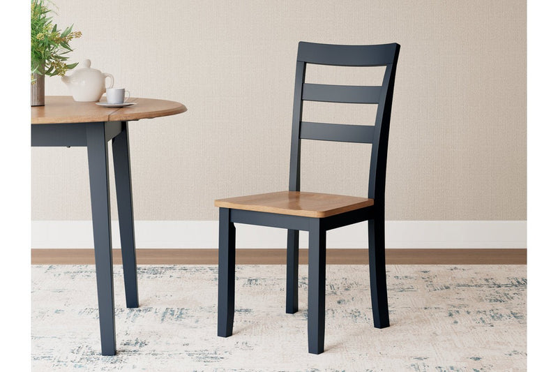Gesthaven Natural/Blue Dining Table and 2 Chairs - DMV FurnitureDining Room Set