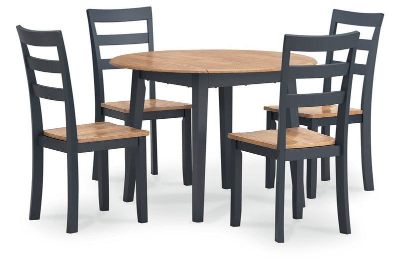 Gesthaven Natural/Blue Dining Table and 4 Chairs - DMV FurnitureDining Room Set