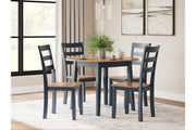 Gesthaven Natural/Blue Dining Table and 4 Chairs - DMV FurnitureDining Room Set