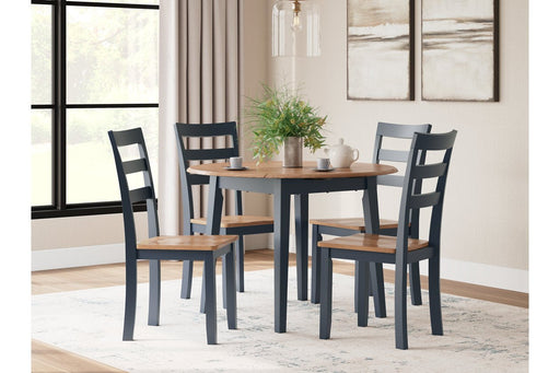 Gesthaven Natural/Blue Dining Table and 4 Chairs - DMV FurnitureDining Room Set