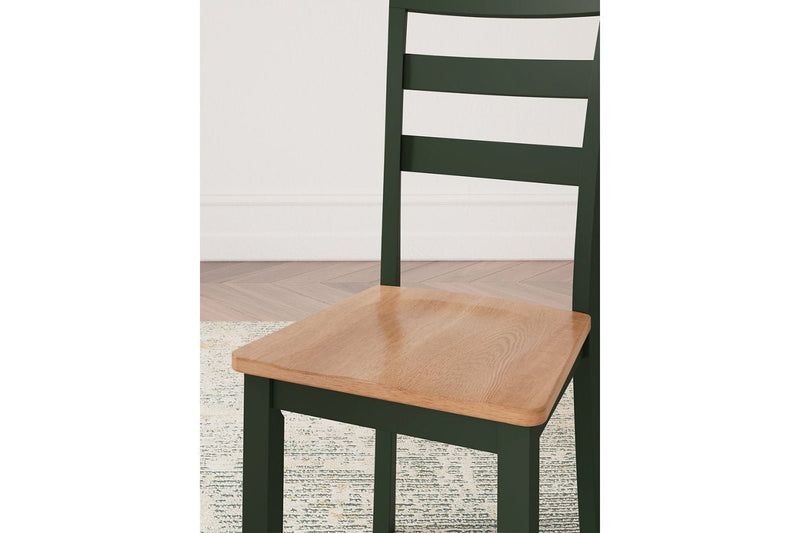 Gesthaven Natural/Green Dining Table and 2 Chairs - DMV FurnitureDining Room Set