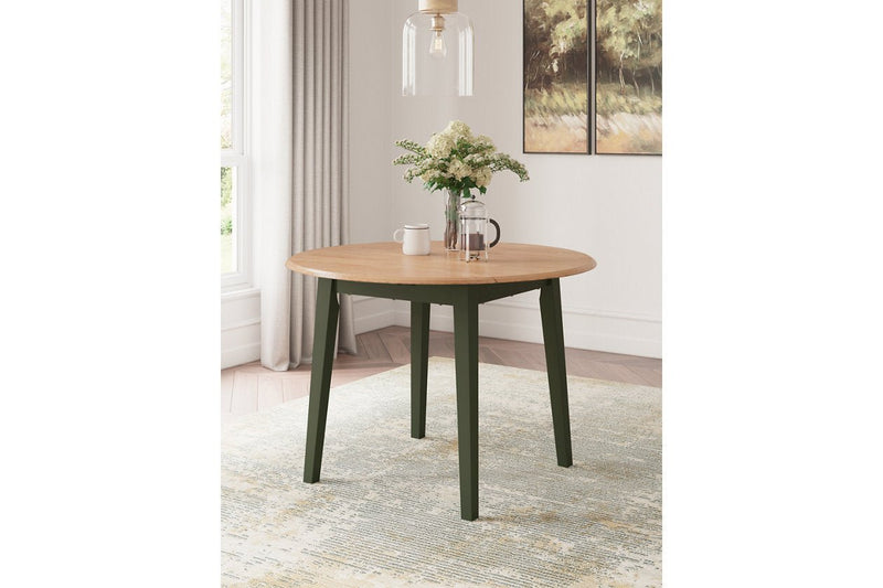 Gesthaven Natural/Green Dining Table and 2 Chairs - DMV FurnitureDining Room Set