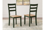 Gesthaven Natural/Green Dining Table and 2 Chairs - DMV FurnitureDining Room Set