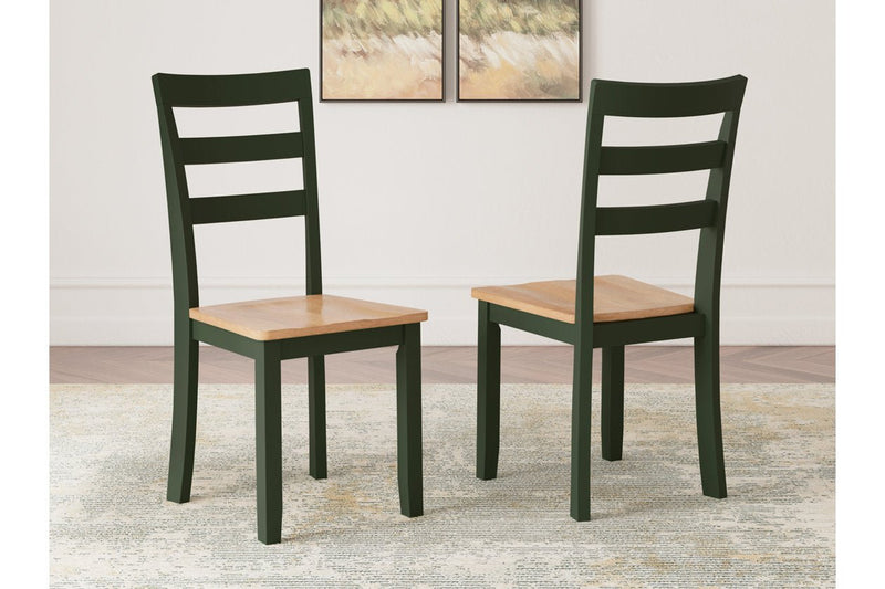 Gesthaven Natural/Green Dining Table and 2 Chairs - DMV FurnitureDining Room Set