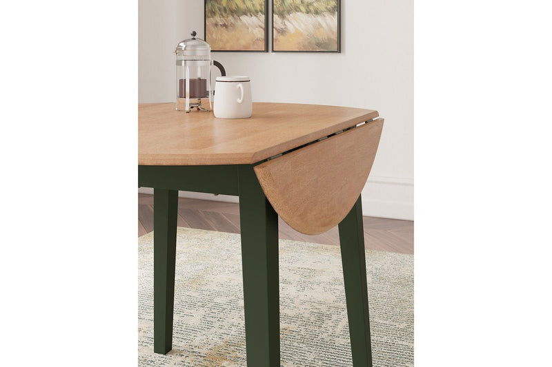 Gesthaven Natural/Green Dining Table and 2 Chairs - DMV FurnitureDining Room Set