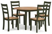 Gesthaven Natural/Green Dining Table and 4 Chairs - DMV FurnitureDining Room Set